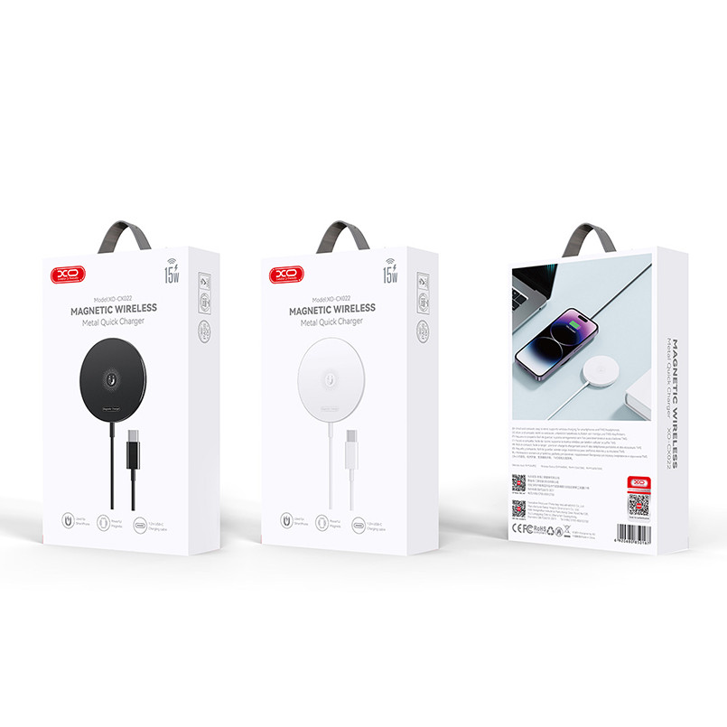 Бездротовий зарядний пристрій XO CX022 Magnetic Wireless Charger Type-C білий Львів - фото 5