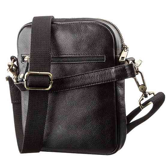 Чоловіча шкіряна сумка з двома знімними ручками SHVIGEL 19110 Чорна Київ