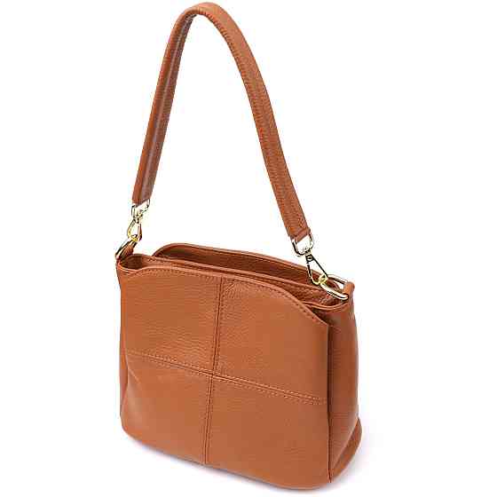 Женская сумка на три отделения из натуральной кожи Vintage 22975 Рыжий Киев