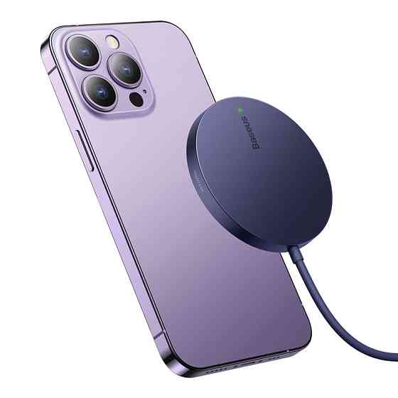 Бездротовий зарядний пристрій Baseus Simple Mini3 Magnetic Wireless Charger 15W Dusty Purple Київ