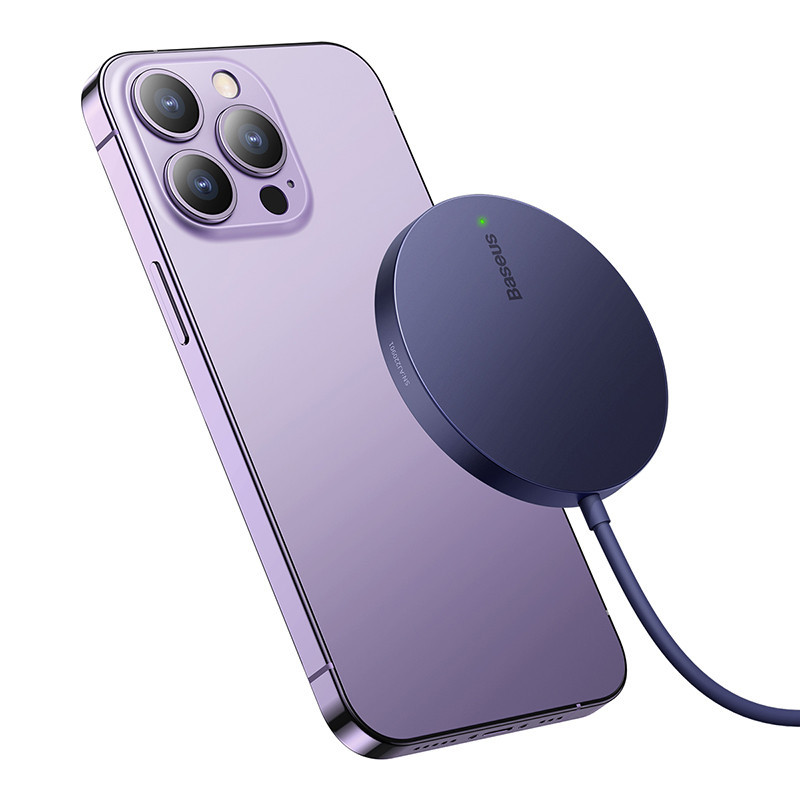 Бездротовий зарядний пристрій Baseus Simple Mini3 Magnetic Wireless Charger 15W Dusty Purple Київ - фото 3