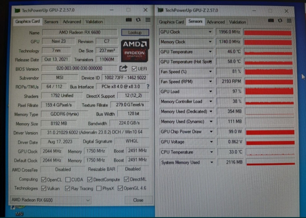 Відеокарта: MSI RX 6600 Mech 2X 8Gb. GDDR6 (128bit) Київ - фото 8