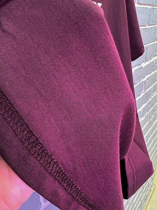 Футболка женская A-N 25007 оверсайз удлиненная с надписью принтом впереди one size, бордовый, one size Киев - изображение 14