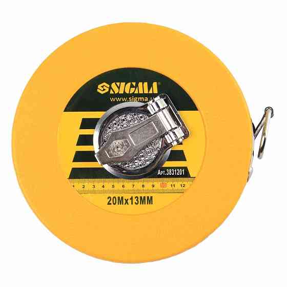 Рулетка геодезична закритий корпус скловолоконне полотно 20 м × 13 мм SIGMA (3831201) Київ