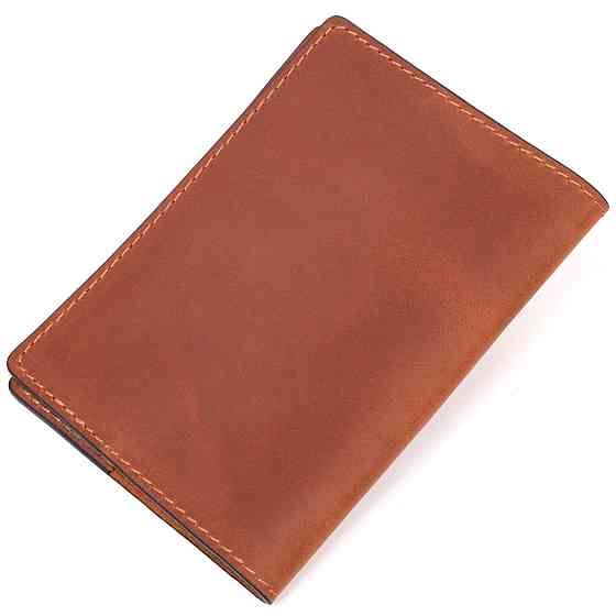 Цікава обкладинка на паспорт із вінтажної шкіри Слава ЗСУ GRANDE PELLE 16727 Світло-коричнева Київ