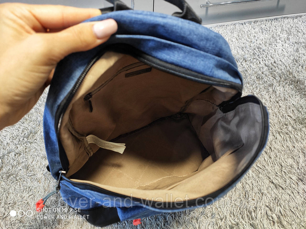 Молодіжний міський тканинний рюкзак синього кольору під джинс David Jones Київ - фото 3