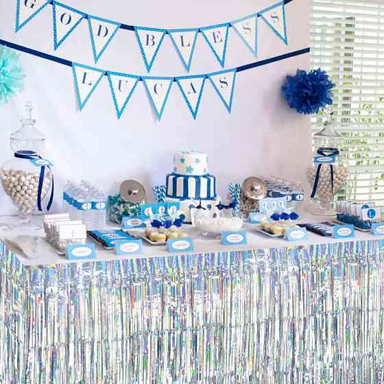 Дождик широкий на стену и стол с голограммой 74 см на 274 см серебристый Киев