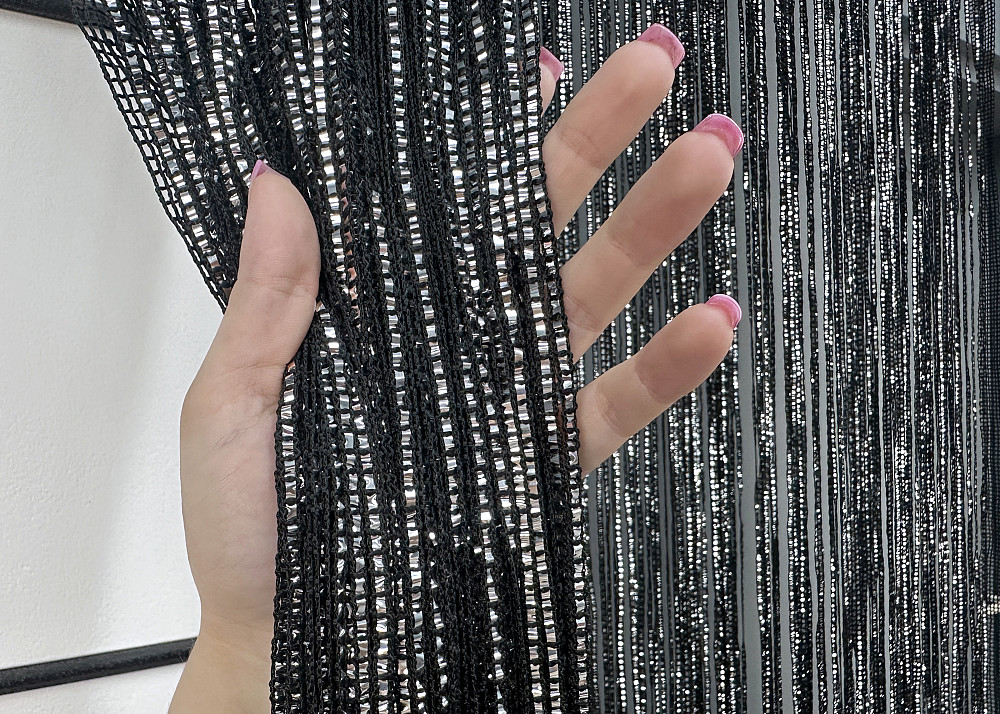 Шторы-нити Rovi Premium с люрексом Черный 300х300см 1 шт (61-118) Киев - изображение 5