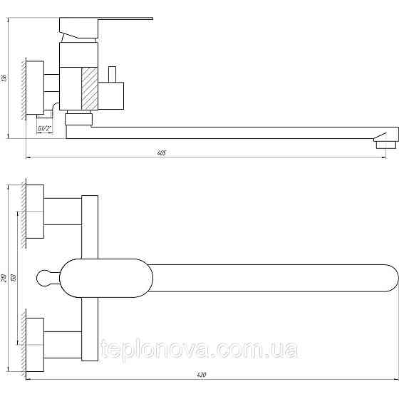 Смеситель для ванны TOPAZ BARTS TB 07116-H36 Черновцы