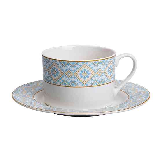 Чашка фарфоровая с орнаментом 250 мл, белая HP-7-741 Киев