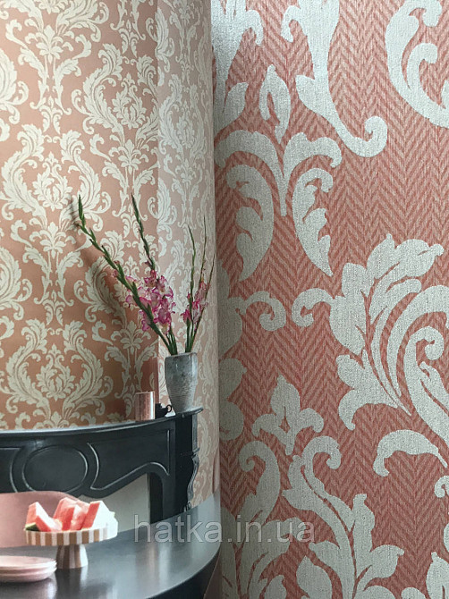 Текстильні шпалери на флізеліновій основі Cador Rasch Textil 086576 вензелі світло-бурштиновий тарракотовый Київ - фото 4