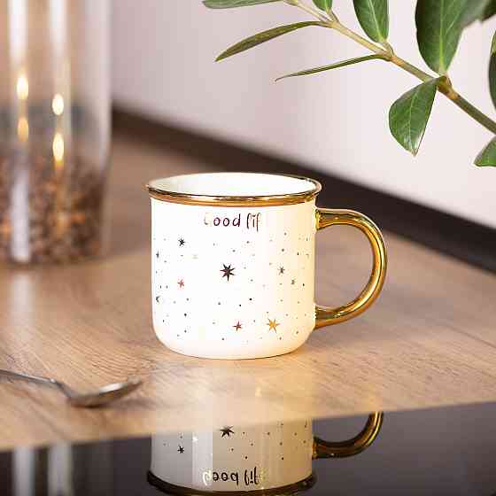 Liling Rongxiang Ceramic Чашка порцелянова із золотим обідком та позолоченою ручкою 320 (мл) Go Київ