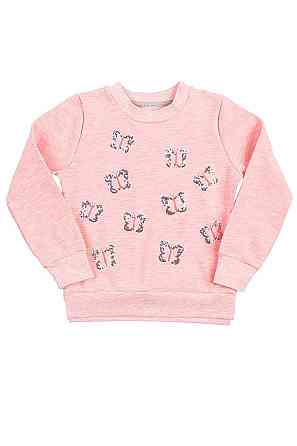 Джемпер для девочки, 100% х/б (цвет:серый, розовый) топ Крохатушка одяг Киев