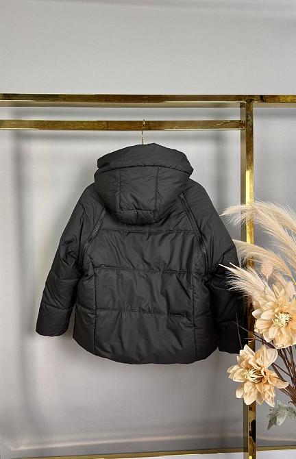 Демисезонная курточка для девочки подростка оверсайз черная 152 Николаев - изображение 2