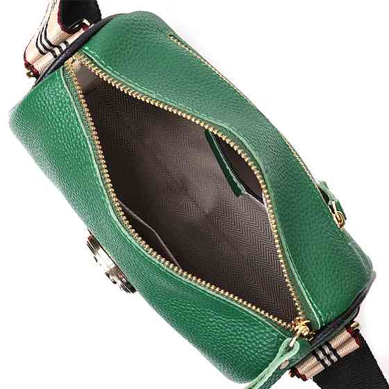 Женская сумка с оригинальным украшением из натуральной кожи Vintage 22261 Зеленая Киев