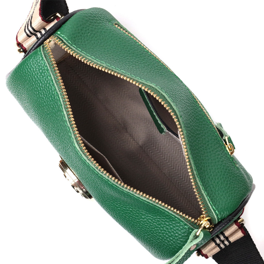 Женская сумка с оригинальным украшением из натуральной кожи Vintage 22261 Зеленая Киев - изображение 4