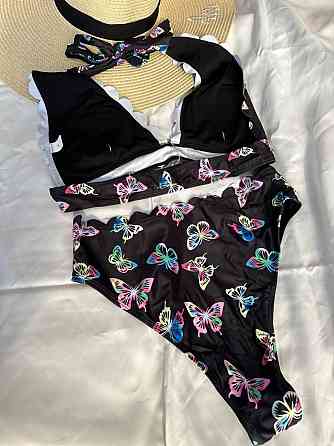 Жіночий роздільний купальник з принтом Чорний L Харків