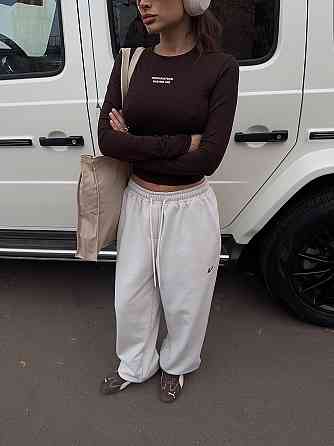 Жіночий стильний молодіжний лонгслів із написом турецький кулір Шоколад, 42/44 Одеса