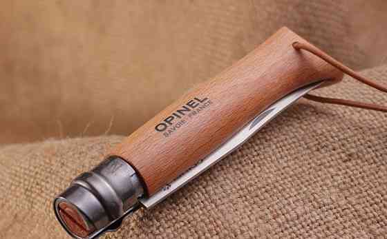 Туристичний Ніж з темляком Opinel Inox No8 VRI бук (001321) Неіржавка сталь Нововолинськ
