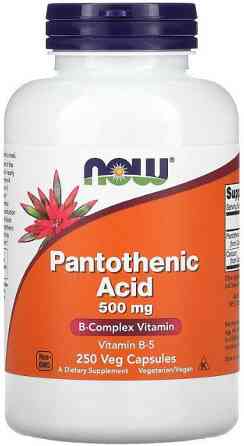 Пантотенова кислота Now Foods Pantothenic Acid 500 мг 250 рослинних капсул Київ