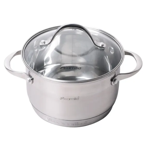 Набір каструль 8 предметів (каструлі 1,8/2,3/3,3/5,8л) нержавіюча сталь 7-шарове дно 4708S KAMILLE Житомир - изображение 5