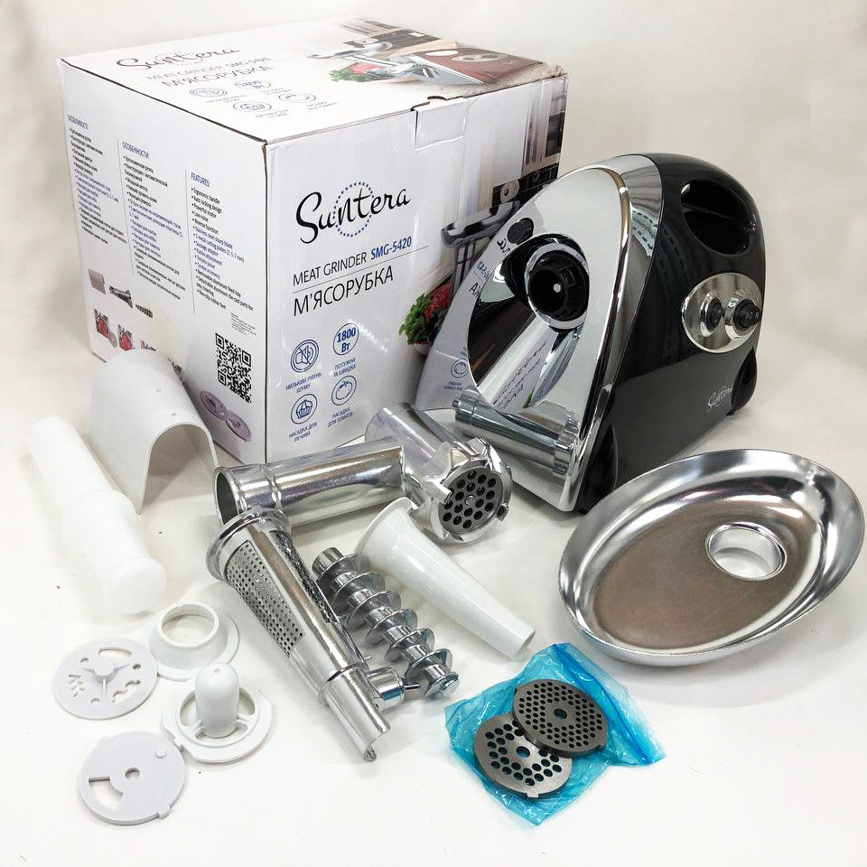 Мясорубка для профессиональной кухни SMG-5420B 1800 Вт, Электромясорубка бытовая с насадкой для колбасы WY-59 Львов - изображение 4