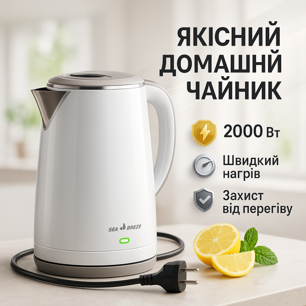 Стильний електричний чайник, Електрочайник побутовий з індикатором роботи, Сучасний електричний чайник TF-82 Львів - фото 15