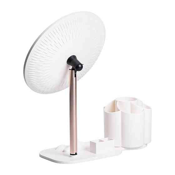 Yiwu Дзеркало для макіяжу з підсвічуванням кругле настільне Ø21 см з підставкою Біле HP-10-9AW Коломыя