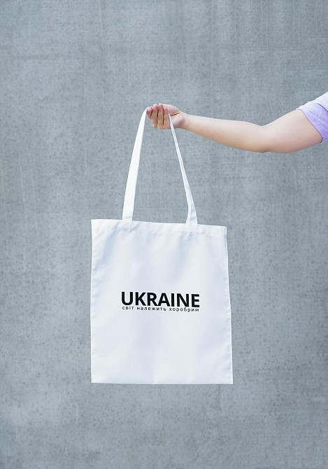 Женская сумка шоппер белый с принтом UKRAINE, эко сумка шоппер Одесса - изображение 4
