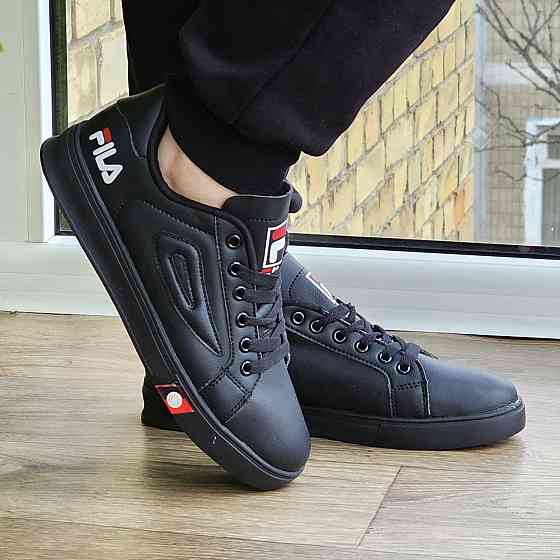 Мужские Кроссовки FILA Черные Кеды Фила Кожаные (размеры: 40,41,42,43,44) Видео Обзор Днепр