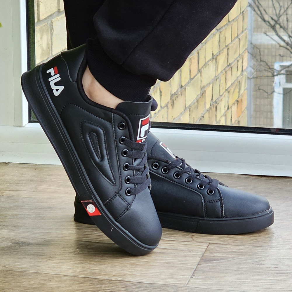 Мужские Кроссовки FILA Черные Кеды Фила Кожаные (размеры: 40,41,42,43,44) Видео Обзор Днепр - изображение 4
