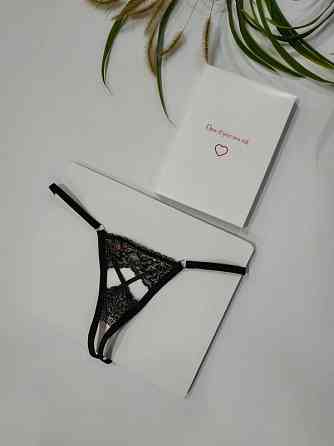 Сексуальные трусики стринги obsessive meshlove L-XL черные Славута
