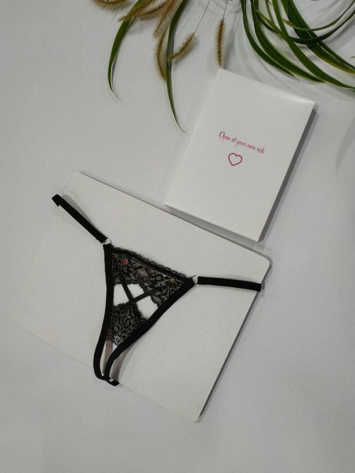 Сексуальные трусики стринги obsessive meshlove L-XL черные Славута - изображение 1
