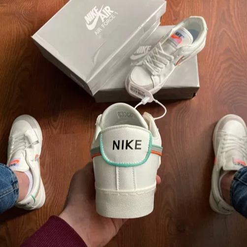 Кроссовки Nike Бежевые Мужские Белые Форсы Кожаные Найк Кеды (размеры: 40,41,42,43,44) - 203 Днепр