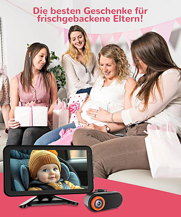 Автомобільна відеоняня LUCKVIEW, монітор 5.2” з камерою заднього виду для малюків в авто Full HD, нічне бачення Київ - фото 7