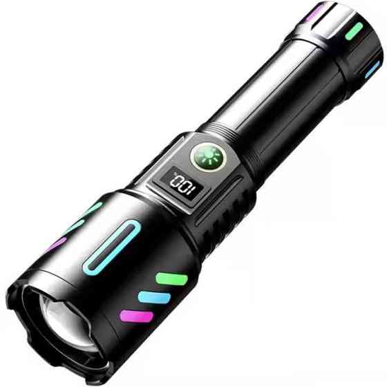 Ручний ліхтарик 1143-PM10-TG zoom LCD Type-C + PowerBank.(1x18650) 5 режимів Вінниця