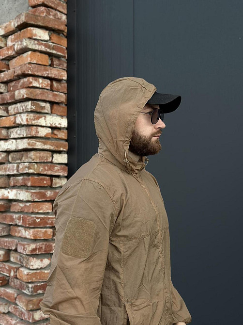 Тактична куртка Pave Hawk койот з аквамолніями, липучками для шевронів і вітрозахистом Львів - фото 10