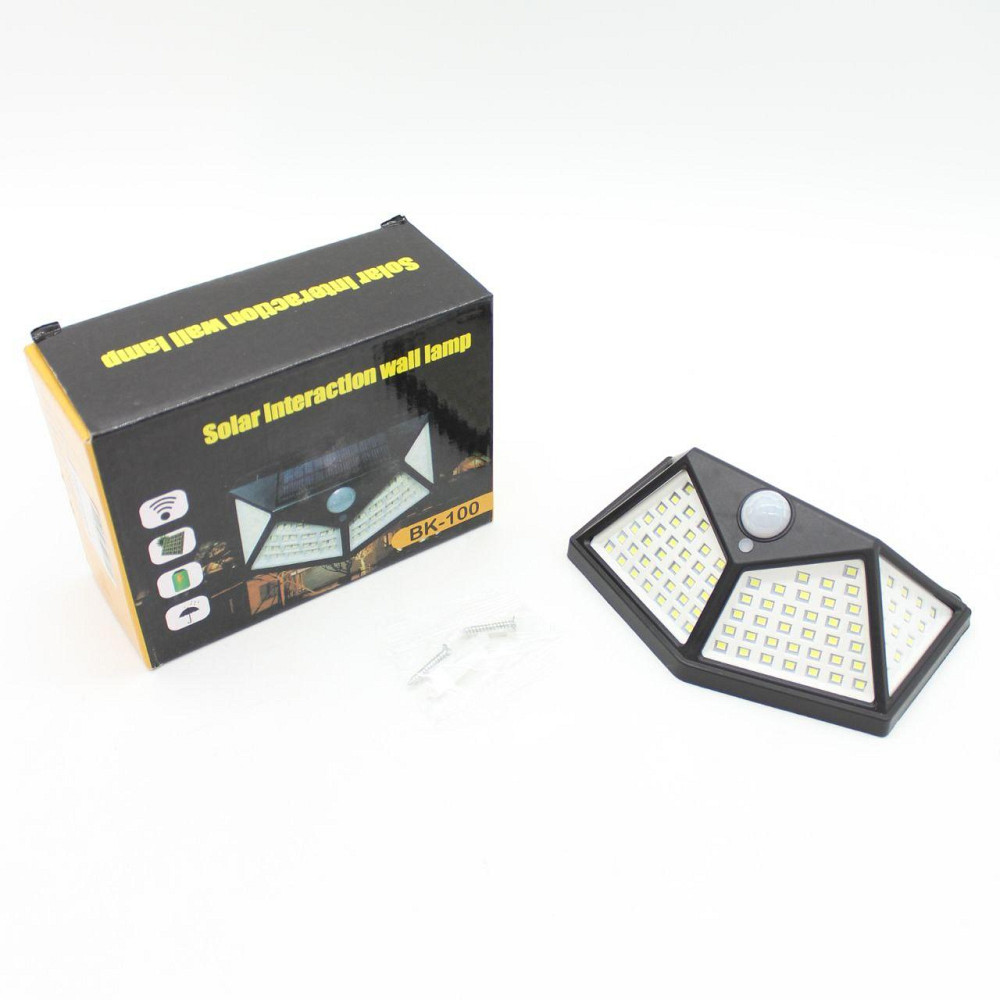 Вуличний ліхтар на сонячній батареї 100LED, BK-100 / Зовнішній LED світильник / Настінний світлодіодний ліхтар Київ - фото 10