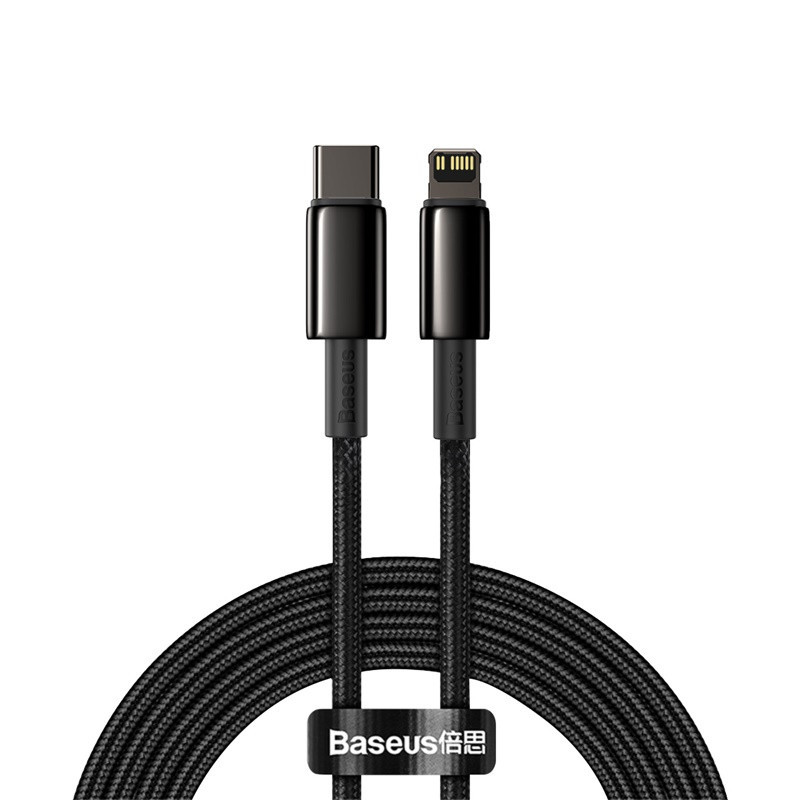 Кабель Baseus Tungsten Gold Fast Charging Data Cable Type-C to iP PD 20W 2m Black Киев - изображение 7