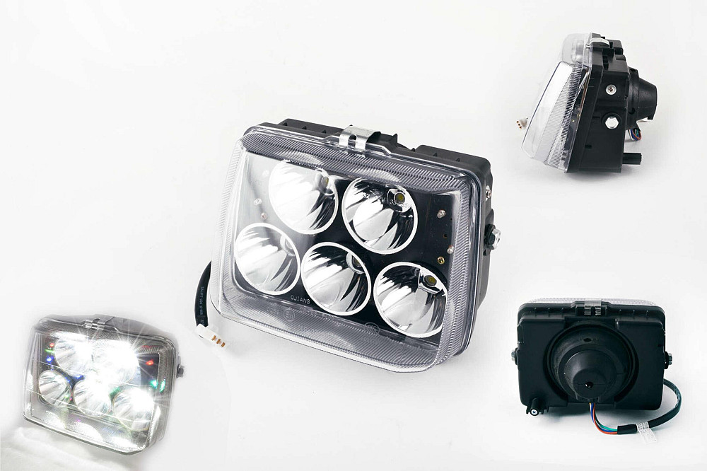 Фара прямокутна безкорпусна (кріплення 165mm, багатобарвне підсвічування, косе оргскло) Feili Київ - фото 1