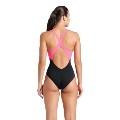 Купальник Arena Dreamhline Swimsuit V Back 008328-500 чорний, фіолетовий, бірюзовій 40 (3468337427964) Винница - изображение 2