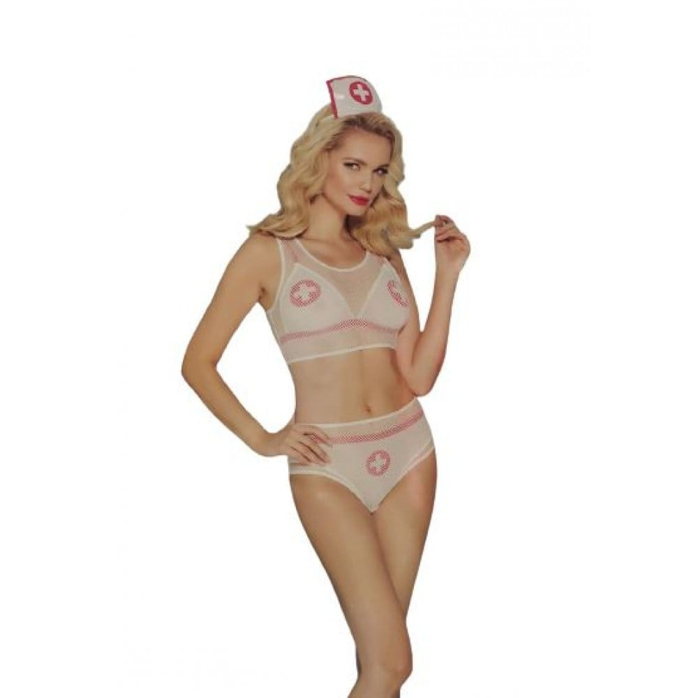 Костюм Sunspice медсестра Белый+красный 5 предметов S/M Sex Aura Киев - изображение 1