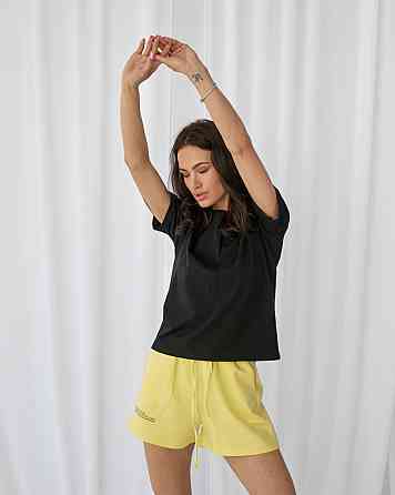 Базова футболка жіноча однотонна Чорний S Харків