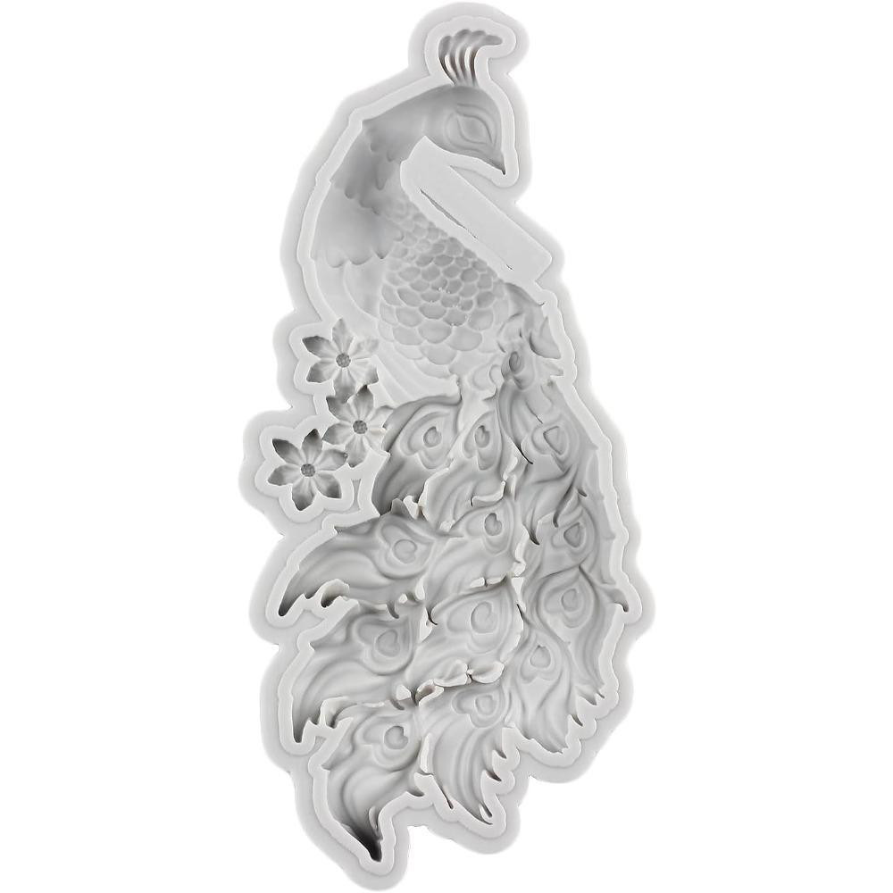 Молд силиконовый Павлин 160 на 75 мм серый Киев - изображение 5