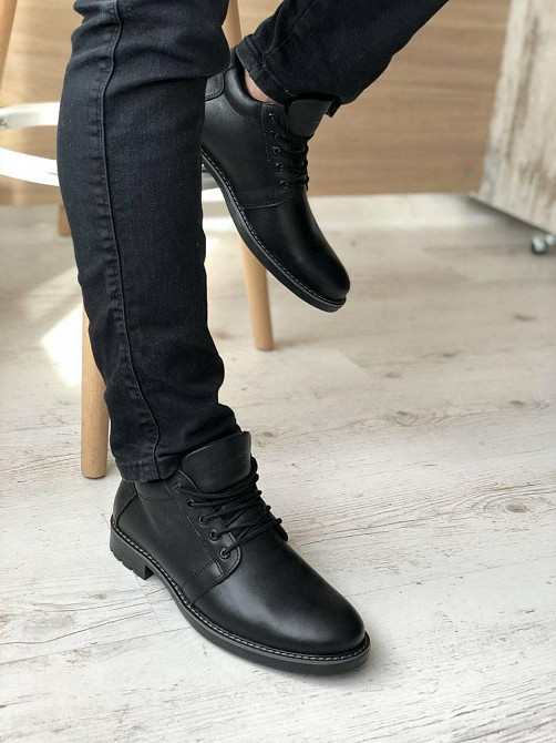 Черевики теплі чорні Crown демісезонні шкіряні 41 (27 см) Харків - фото 1