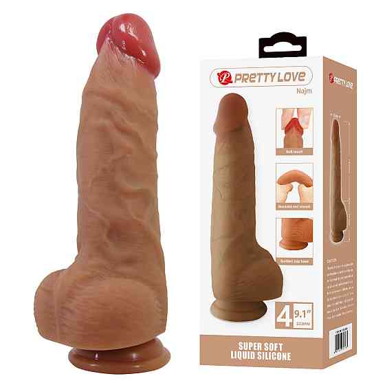 Фалоімітатор Pretty Love Najm 9.1 Super Soft Liquid Silicone Dildo Sex Aura Київ