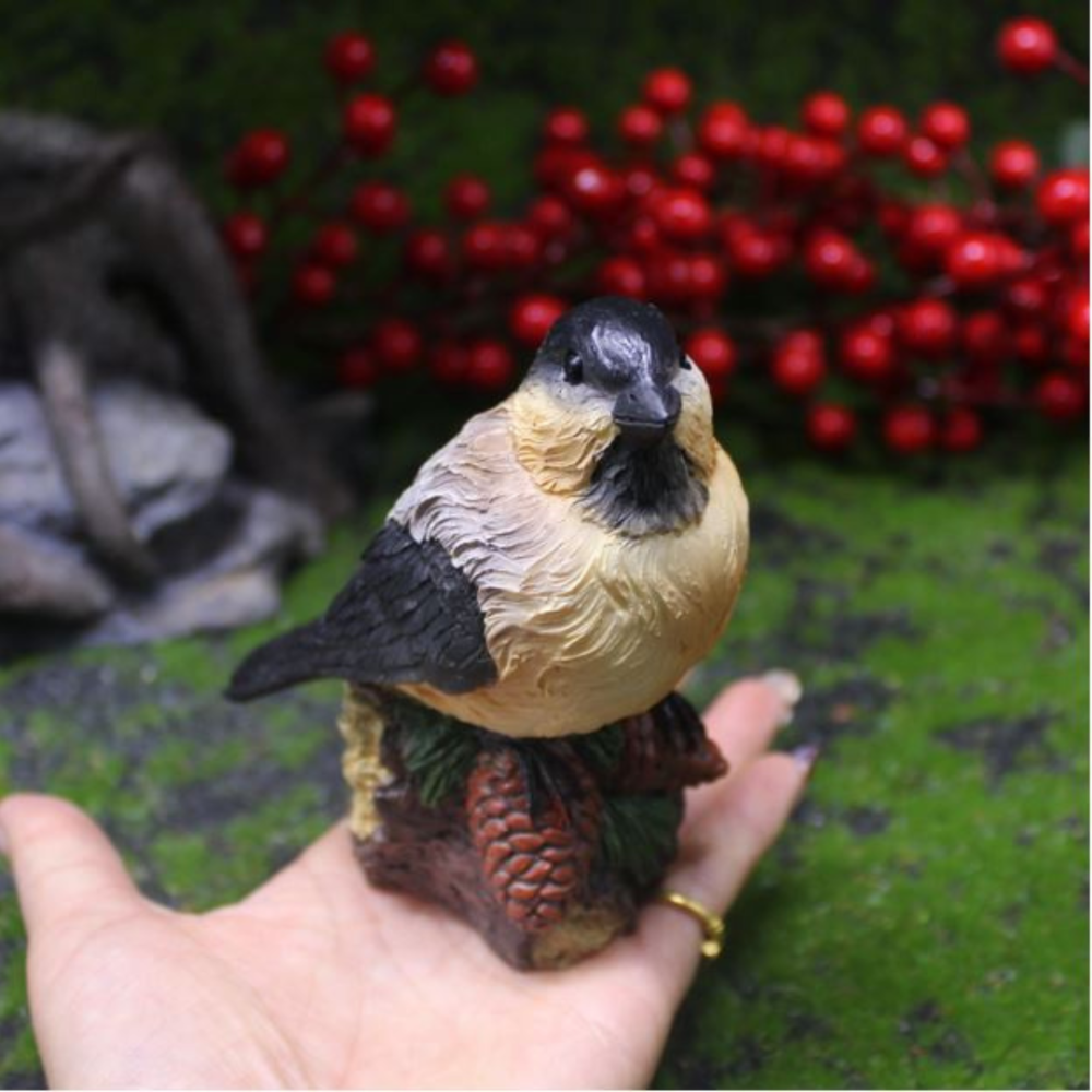 Садовая фигура Птичка 11,5 х 10см для декора сада, участка, террасы, вазона, интерьера. Полистоун Одесса - изображение 1