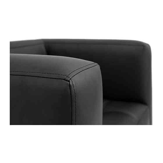 Крісло Richman Space на металокаркасі 76 x 90 x 76H см Натуральна Шкіра Lux Комбо Чорний Київ