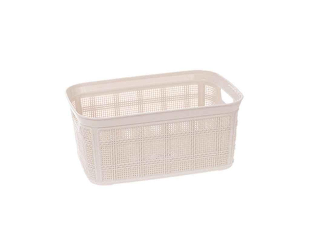Кошик д/дрібн. JUTE прям. б/кр з/руч 21х14х10 2,5Л кремовий ТМ AKAY PLASTIK Solmir Київ - фото 1