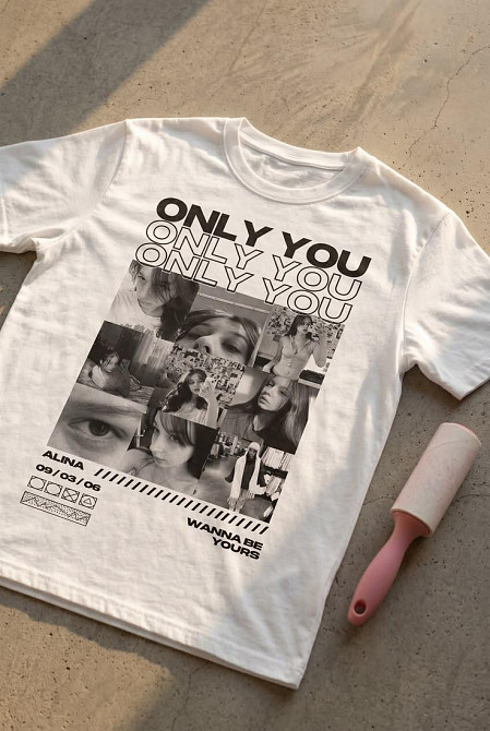 Футболка «Only You» з власним фотоколажем | Персоналізований подарунок XXL, Білий Чернівці - фото 1